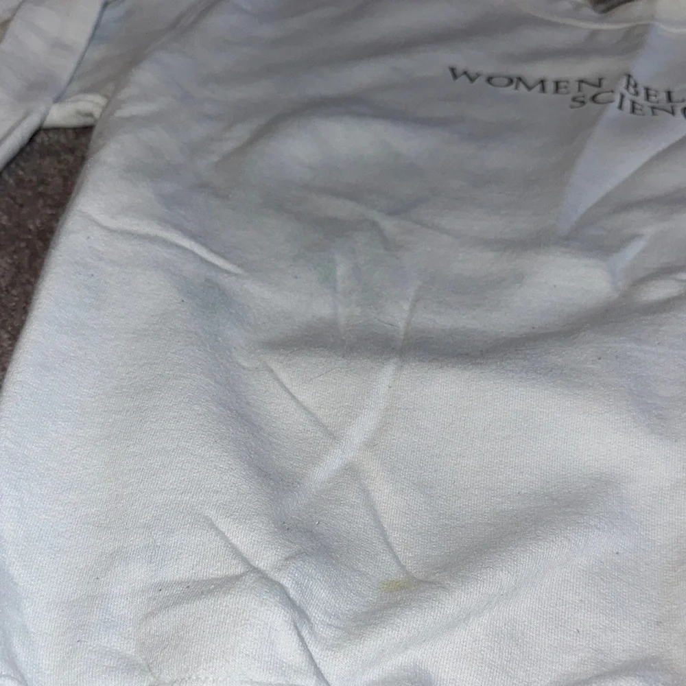 White Crewneck Sweater with Science Message - Picture 2 of 3